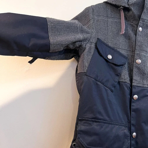 Burton Black Plaid Colorblock Ski Snowboarding Winter Outdoor Snow Coat Small - Picture 5 of 13